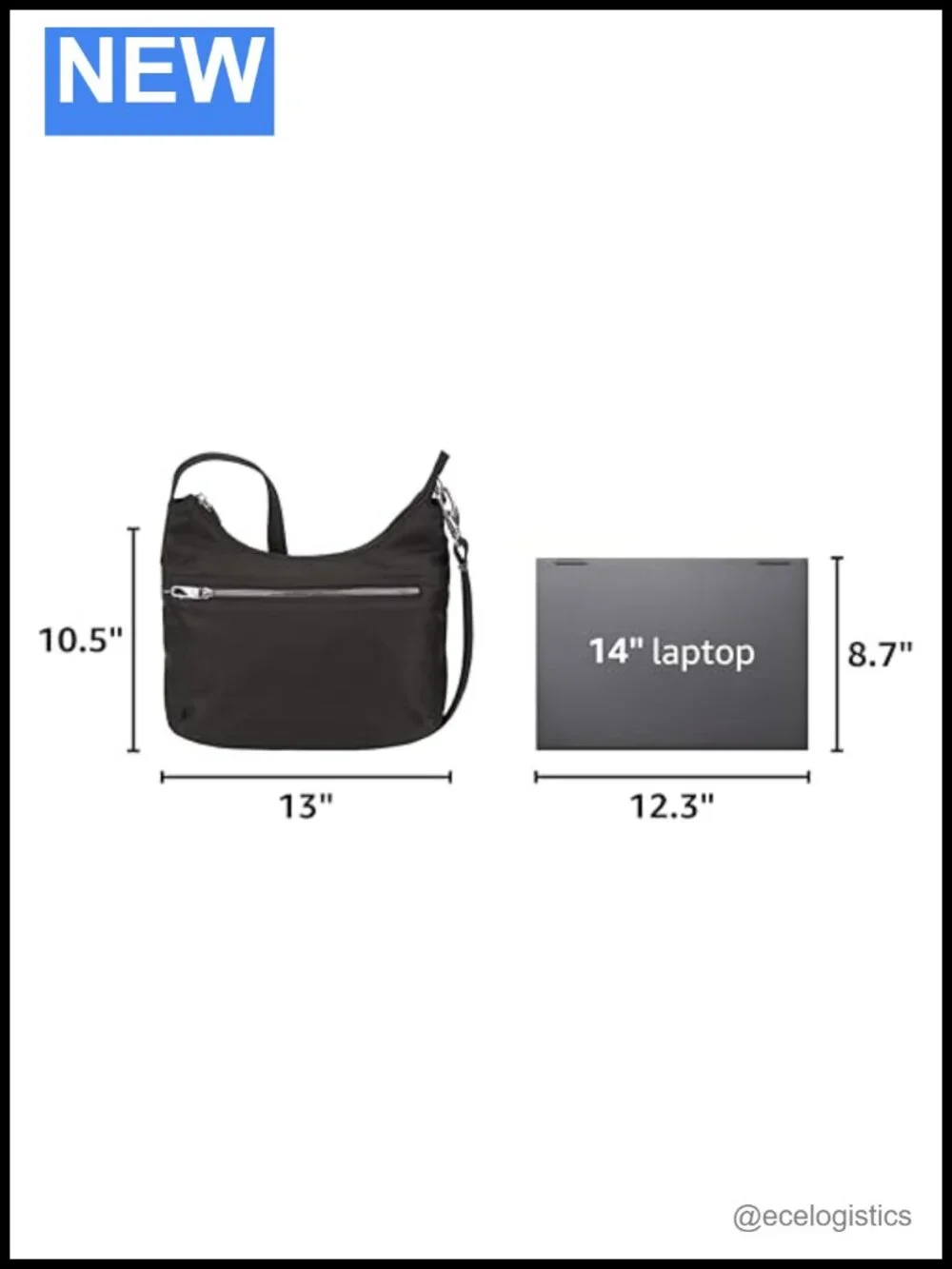 Anti-Theft Hobo Bag with RFID Blocking, Slash-Resistant Nylon